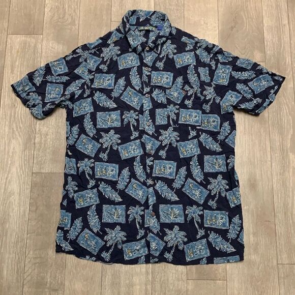 Mens Campia Hawaiian Tropical Floral Button Down Shortsleeve Shirt - Picture 1 of 5